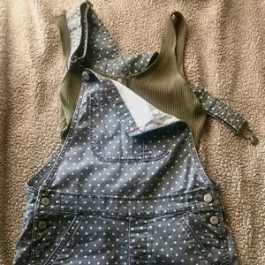 American Eagle overall shorts